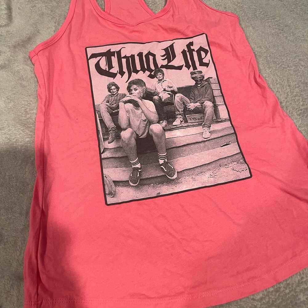 Golden girls neon pink muscle tank top